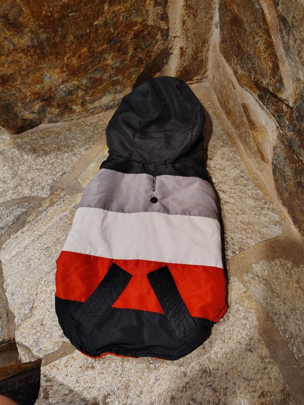 Hooded Winter Pet Jacket Size Medium Dog Cat Hoodie Velcro Warm Colorblock
